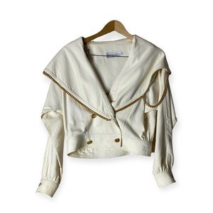 Fini Lignarolo Cream Vintage  Moto Jacket Size 4